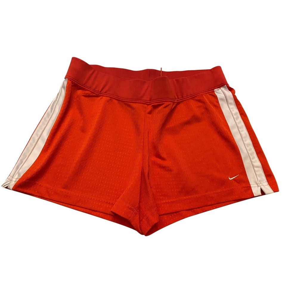Nike Vintage Y2K Orange Mesh Athletic Shorts Women's Medium Side Stripe